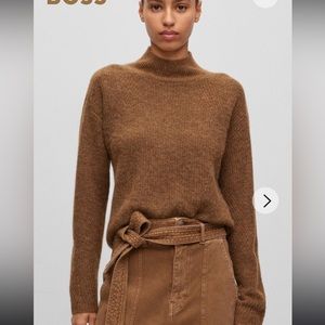 Brown mock neck sweater